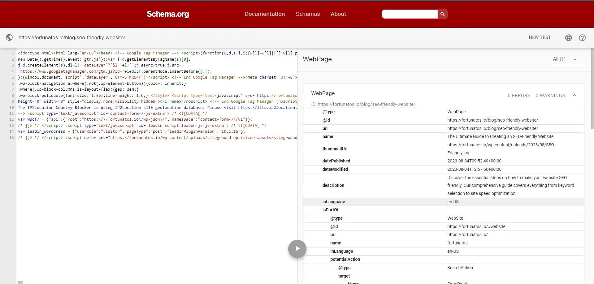 Schema markup